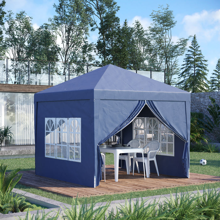 Pop Up Gazebo Marquee - Spacious 3m x 3m Outdoor Canopy, Easy Assembly - Perfect for Garden Parties and Events in Blue