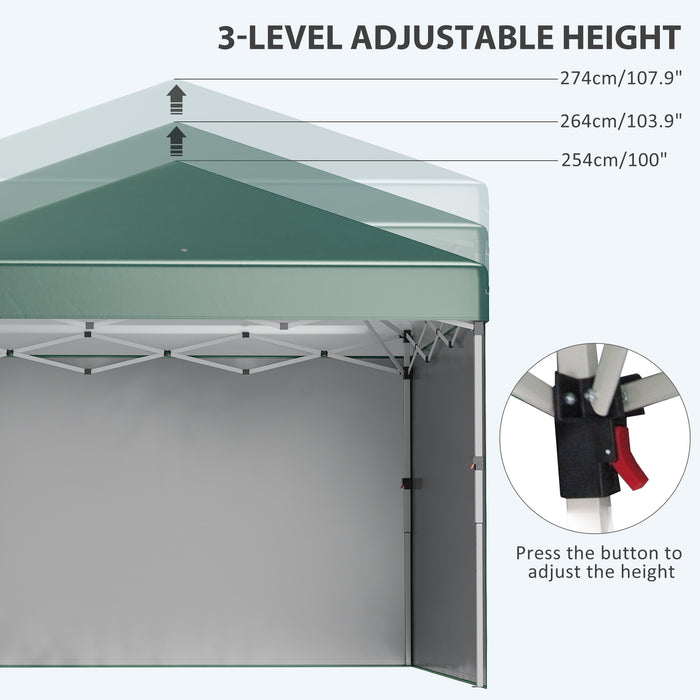 3x3M Pop Up Gazebo with Sidewalls - Adjustable Height Party Tent with Leg Weight Bags, Carry Bag - Ideal for Garden, Patio Events, and Outdoor Celebrations