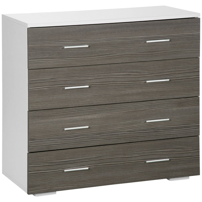 4-Drawer Chest - Grey Storage Organizer for Bedroom and Living Room - Space-Saving Dresser Unit