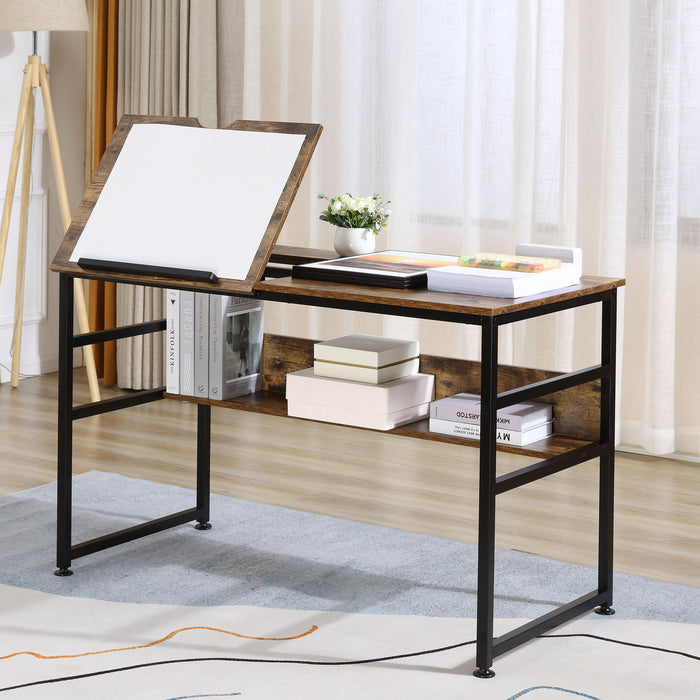 Artists’ Adjustable Drafting Table with 15-Level Tilt Top - Versatile Art & Craft Desk, Drawing and Writing Workstation - Ideal for Painters and Designers