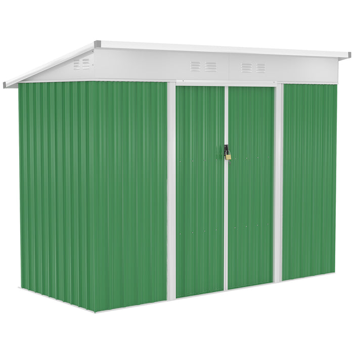 Garden Storage Shed with Sliding Door - 7.6x4.3 ft, Ventilation Window & Sloped Roof for Gardening Tool Organization - Ideal for Outdoor Equipment Protection and Space Management