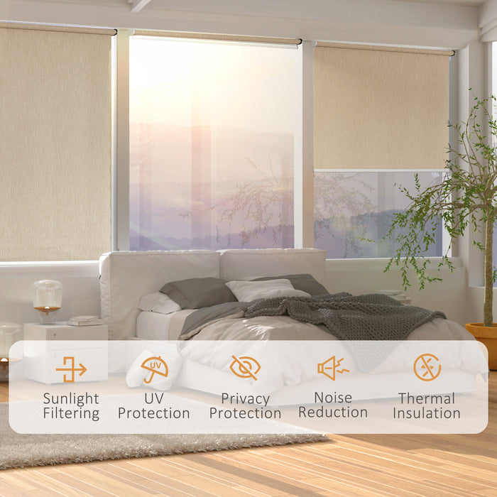 Smart Roller Blinds with WiFi Control - UV Protection Electric Shades, Rechargeable Battery, Easy Installation - Ideal for Home and Office Privacy, Brown, 120 x 180cm