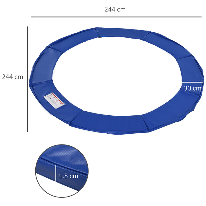 8ft Trampoline Replacement Pad - Φ244cm Safety Surround Padding in Blue - Ideal for Outdoor Family Fun and Protection