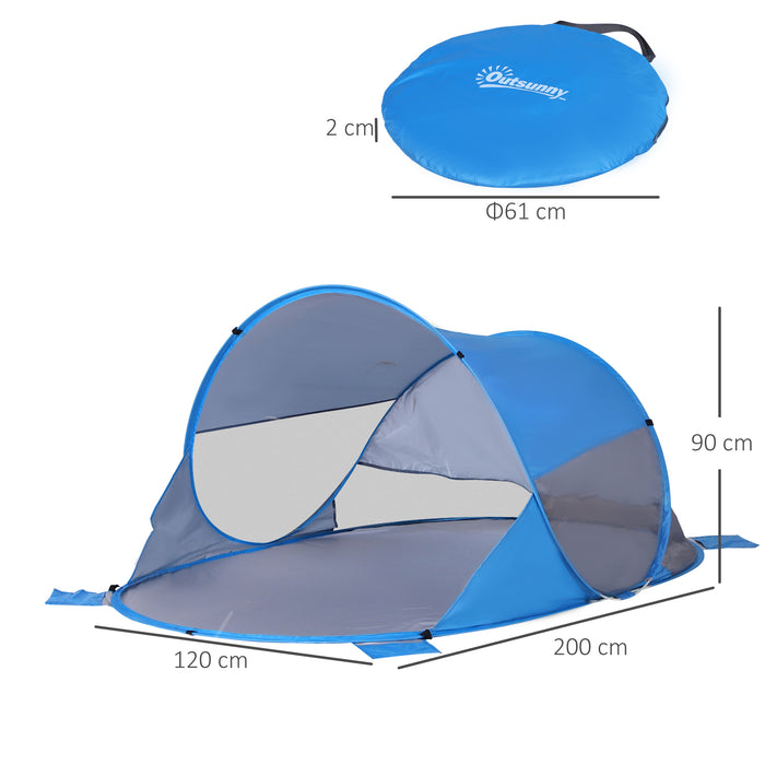 UV 30+ Protection 1-2 Person Pop-Up Tent - Beach and Hiking Sun Shelter, Automatic Portable Design - Ideal for Outdoor Enthusiasts Seeking Shade and Convenience