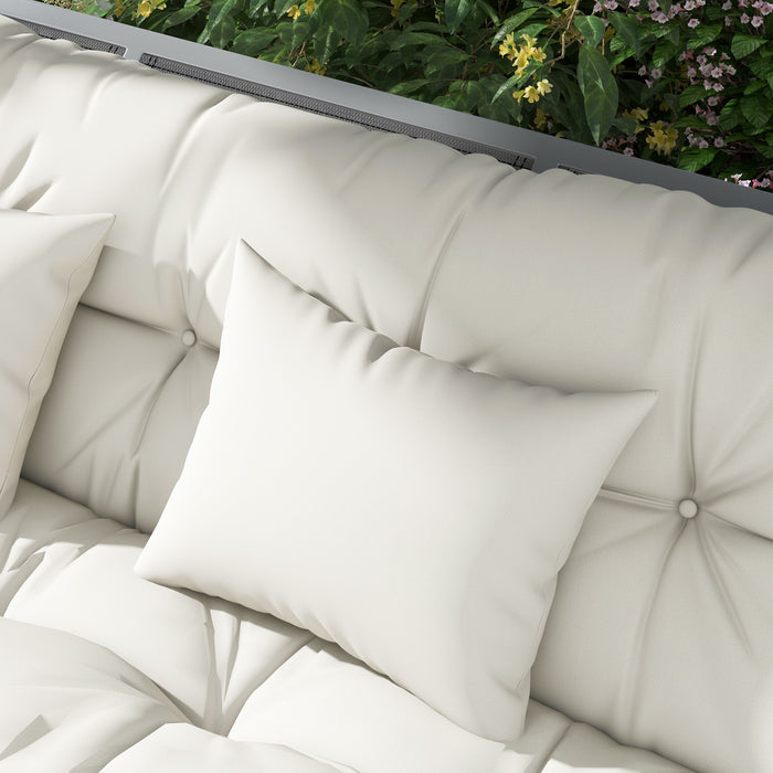 Patio Cushion Set - 4-Piece Comfortable Back and Seat Replacement Cushions with Ties, Includes 2 Pillows - Ideal for Outdoor Furniture Refresh