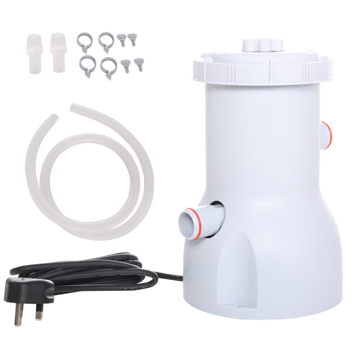 800GPH Cartridge Filter Pump - Hose-Included Filtration System for 13'-15' Above Ground Pools - Efficient Water Circulation and Clarity