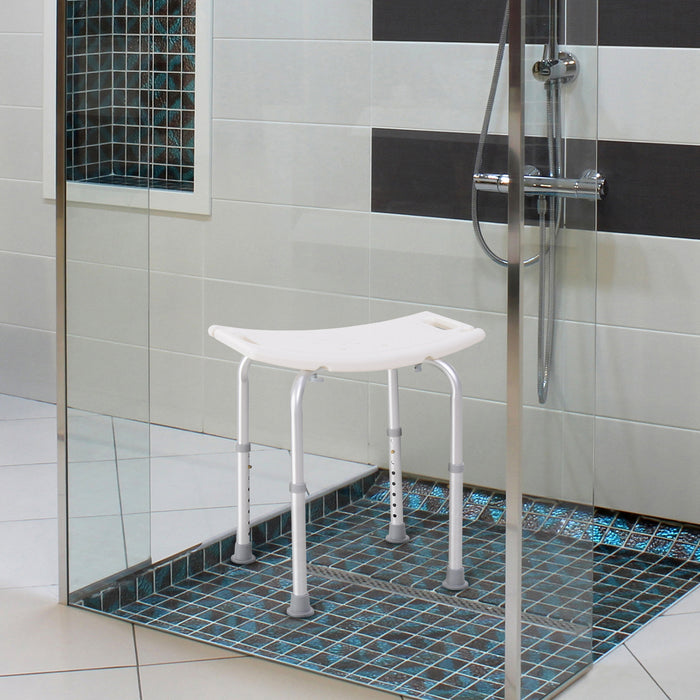 Adjustable Rectangular Shower Stool - Medical Grade, Height-Adjustable, Stable Bath Seat - Ideal for Mobility-Challenged Individuals