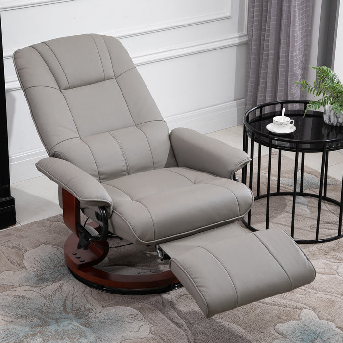 Faux Leather Manual Recliner Chair - Plush Armchair Sofa with Sturdy Wooden Base for Home Comfort - Ideal for Living Room or Bedroom Relaxation