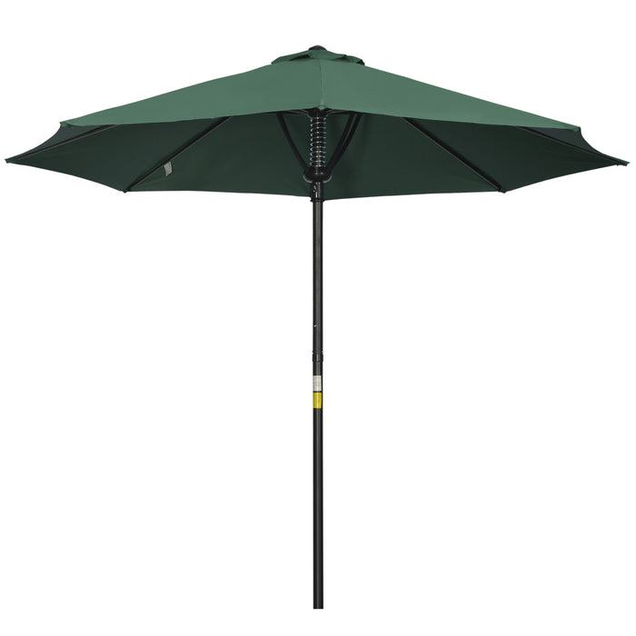 Outdoor Market Table Umbrella with 8 Ribs - Durable Garden Parasol Sun Shade Canopy in Green - Ideal for Patio Relaxation and UV Protection