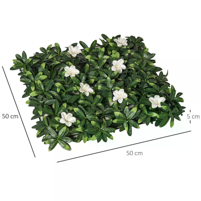 12PCS Rhododendron Artificial Boxwood Mats - 20x20 Inch Faux Hedge Privacy Screen Wall Panels for Decor - Perfect for Garden Backyard Balcony Decoration