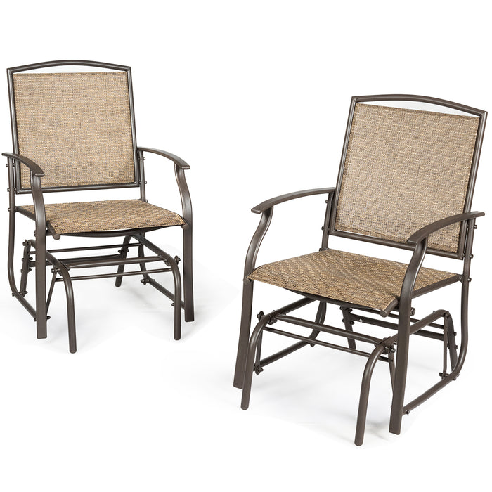 Glider Rocking Chair Set - 2-Piece Patio Furniture - Ideal for Relaxation and Outdoor Living Spaces