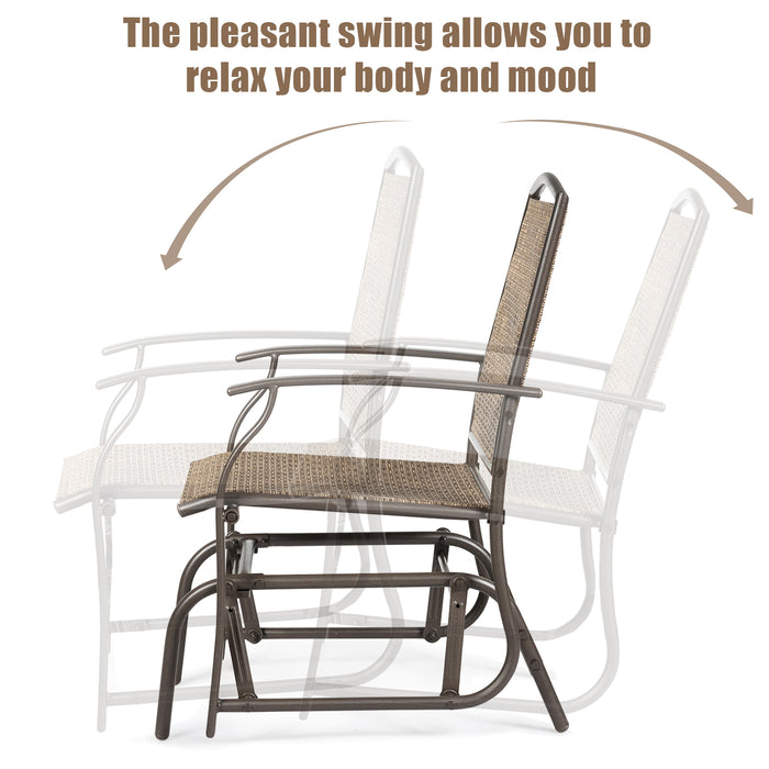 Glider Rocking Chair Set - 2-Piece Patio Furniture - Ideal for Relaxation and Outdoor Living Spaces