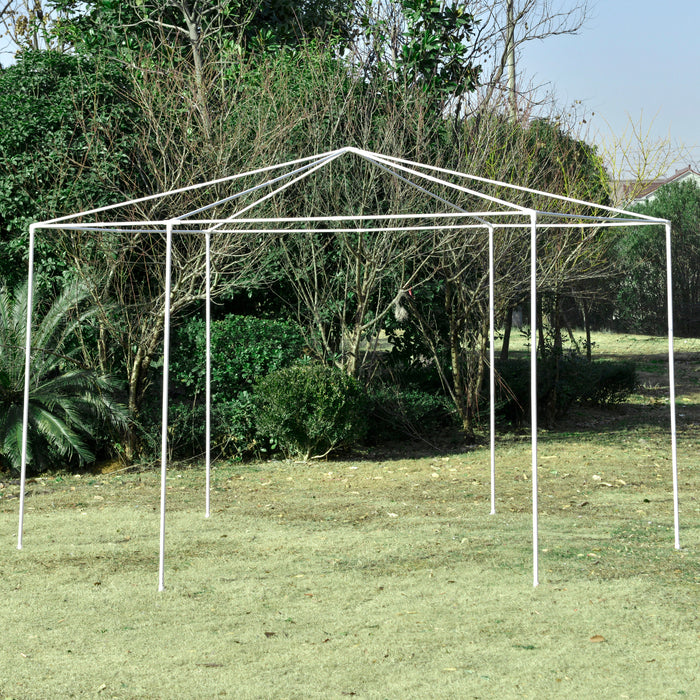 Hexagonal Gazebo Party Tent with Removable Walls - 4m Outdoor Canopy with Windows & Doors, Black - Ideal for Gatherings & Events