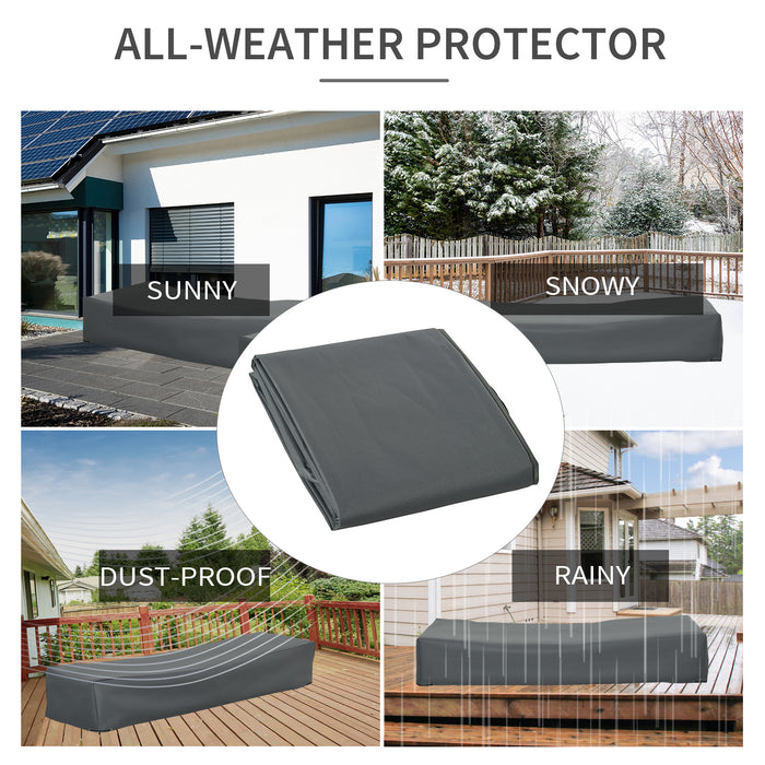 Rectangular Outdoor Furniture Protector - Water-Resistant UV-Proof Oxford Fabric Cover for Rattan Lounges - Ideal for Patio Protection, 200 x 73 x 35cm, Grey