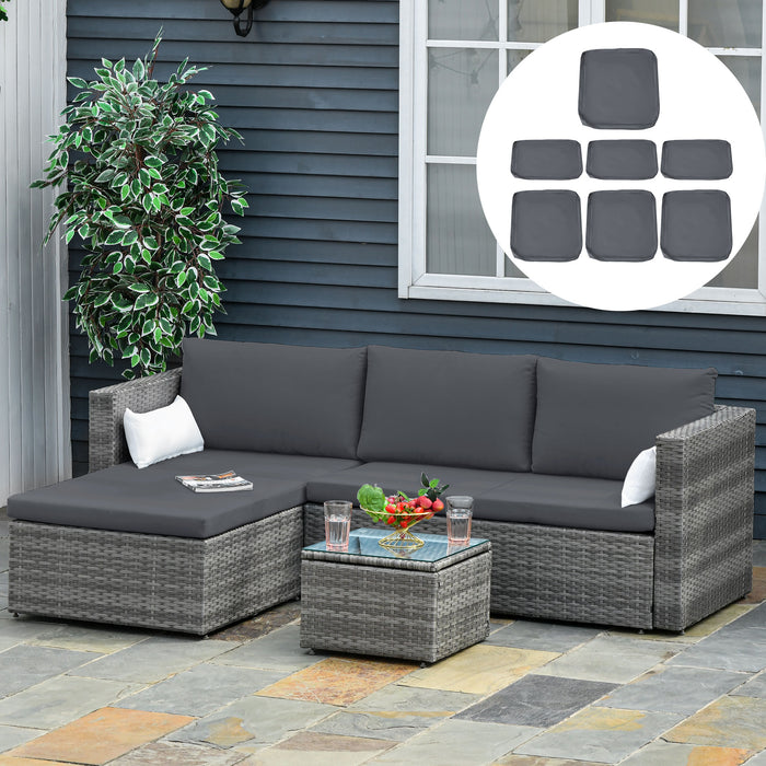 Rattan Garden Sofa Cover - Durable Wicker Patio Furniture Cushion Protector, Grey - Ideal for Outdoor Seating Maintenance