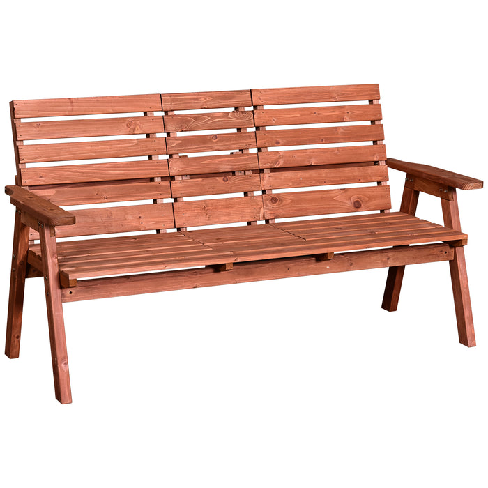 Convertible Wooden Garden Bench - 2-to-3 Seater, Companion Loveseat with Center Table - Perfect for Patio and Outdoor Seating