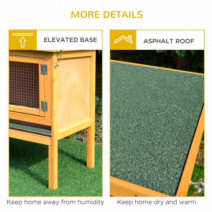 Deluxe Wooden Rabbit Hutch - Spacious Outdoor Cage with Hinged Top and Slide-Out Tray for Easy Cleaning - Ideal for Guinea Pigs, Bunnies, and Other Small Animals