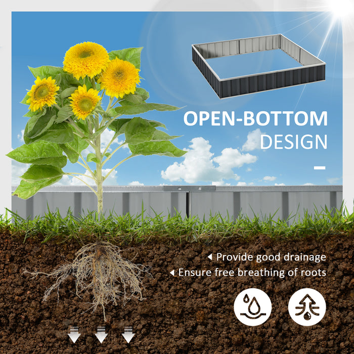 Metal Raised Garden Bed Kit - DIY Steel Planter Box for Vegetables & Herbs, Corrosion-Resistant - Includes Gardening Gloves, Ideal for Backyard & Patio, 258x90cm