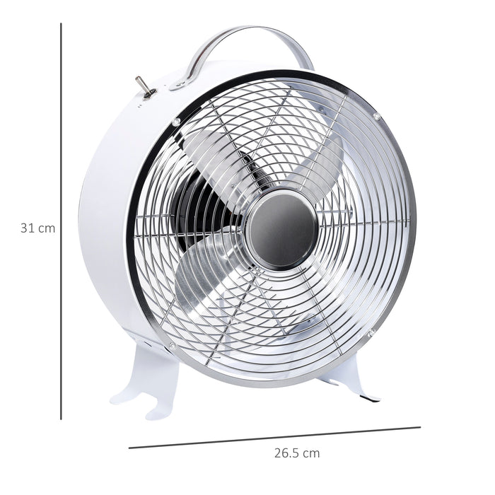 26cm Electric Desk Fan with 2 Speeds - Safety Guard & Anti-Slip Feet Personal Cooling Device - Ideal for Home Office and Bedroom Comfort