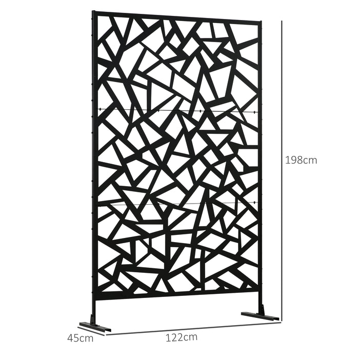 Metal Decorative Garden Partition Screen - Freestanding Outdoor Privacy Divider with Expansion Screws - Ideal for Patio, Deck, and Backyard Spaces