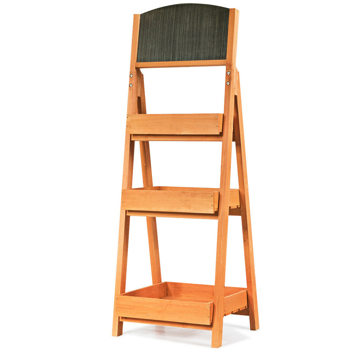 3-Tier Ladder Rack Brand - Compact Display Shelf with Blackboard - Ideal for Retail Stores or Home Organisation