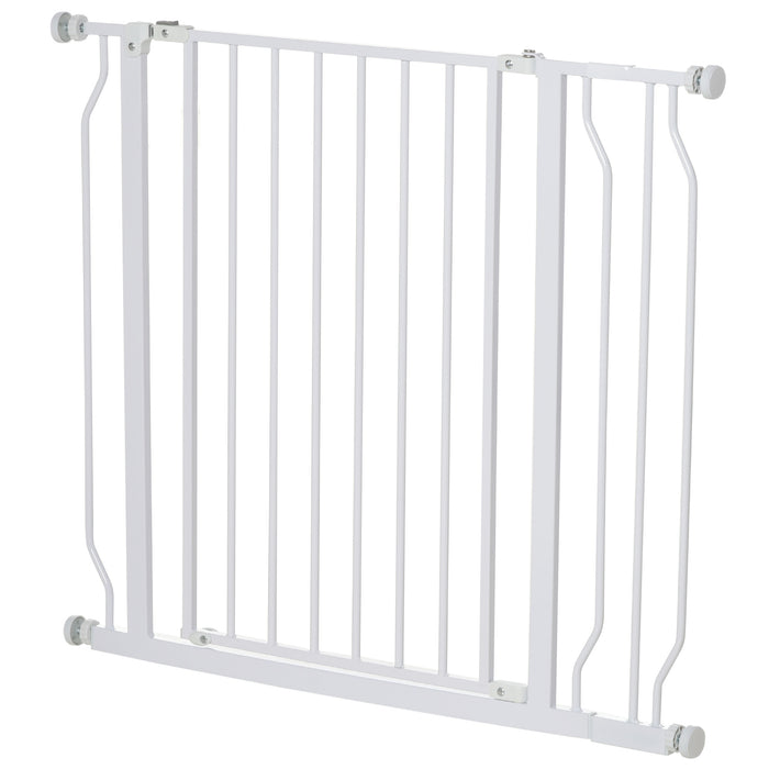 Extra Wide Dog Safety Gate with Door - Pressure Mounted Barrier for Doorways, Hallways, Staircases - Ideal for Pet Confinement and Safety in Home