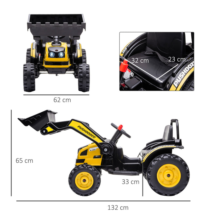 Kids Digger Ride-On Excavator - 6V Battery-Powered Construction Tractor with Music and Headlight - Moves Forward and Backward, Ideal for 3-5 Year Olds, Bright Yellow