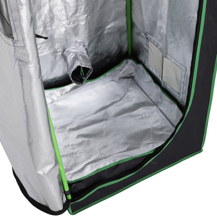 Hydroponic Plant Grow Tent with Viewing Window and Tool Bag - 60x60x140cm Compact Black/Green Indoor Gardening Enclosure - Ideal for Urban Farmers & Small Space Gardening