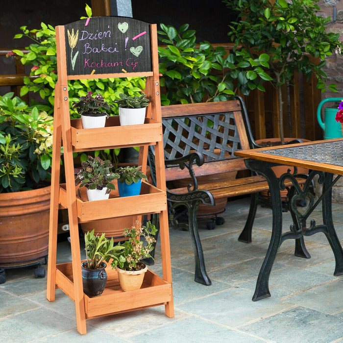 3-Tier Ladder Rack Brand - Compact Display Shelf with Blackboard - Ideal for Retail Stores or Home Organisation