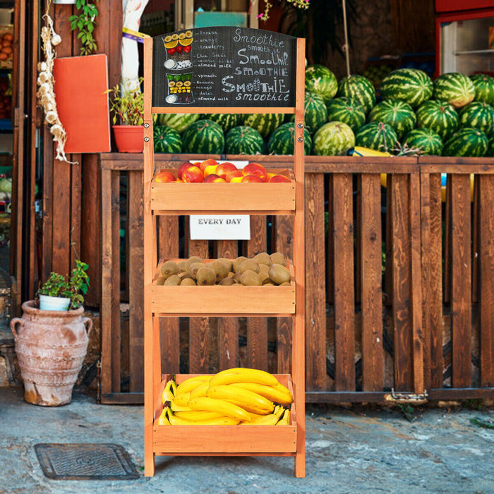 3-Tier Ladder Rack Brand - Compact Display Shelf with Blackboard - Ideal for Retail Stores or Home Organisation