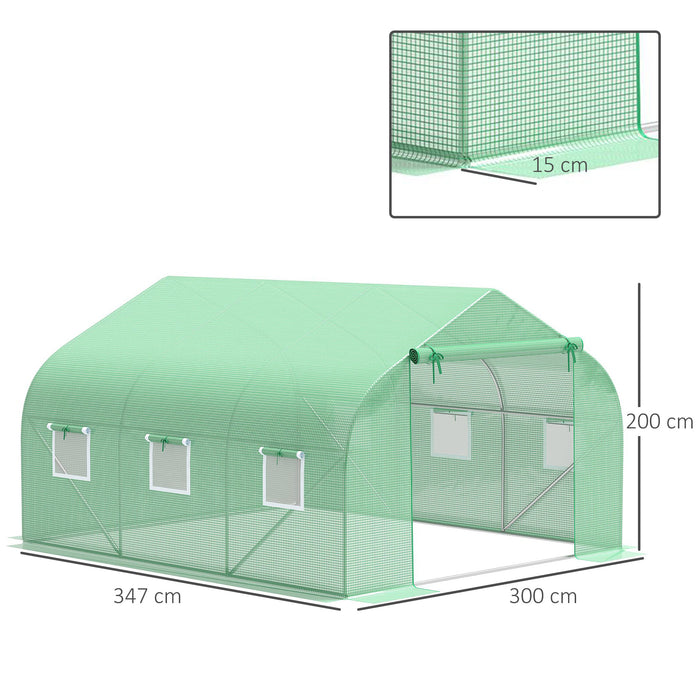 Walk-In Greenhouse PE Replacement Cover - Durable Plant Growhouse Sheeting, 4.5x3x2m in Green - Shields Plants from Elements & Enhances Growth