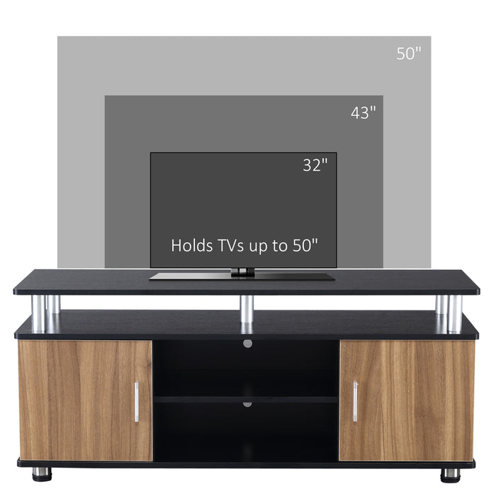 Modern Black TV Stand - 120cm Length, 40cm Width, 52.2cm Height Entertainment Unit - Ideal for Living Room Media Organization