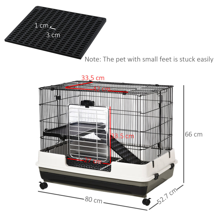 Small Animal Playhouse - Durable Steel Wire Rabbit Cage with Waste Tray - Ideal Home for Pet Rabbits & Rodents