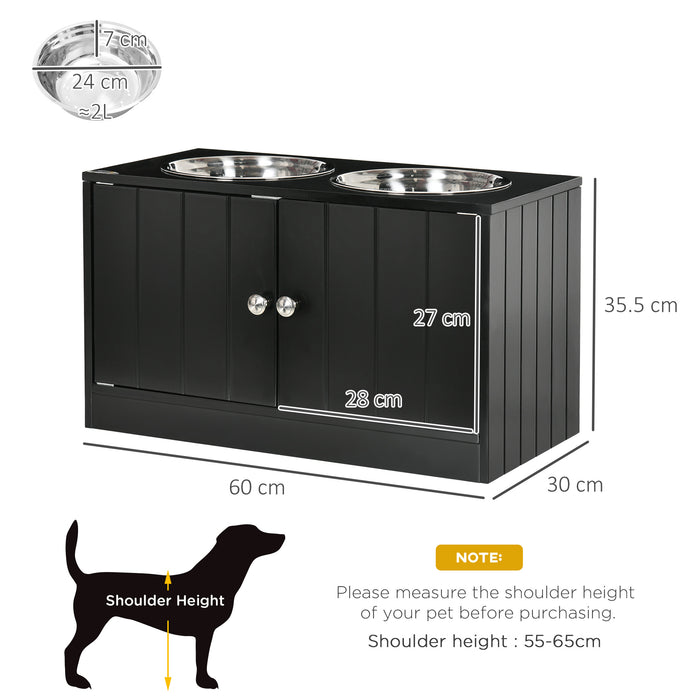 Elevated Pet Feeding Station for Large Dogs - Includes Stand, Storage Space & Dual Stainless Steel Bowls - Ideal for Comfortable Eating & Drinking Experience