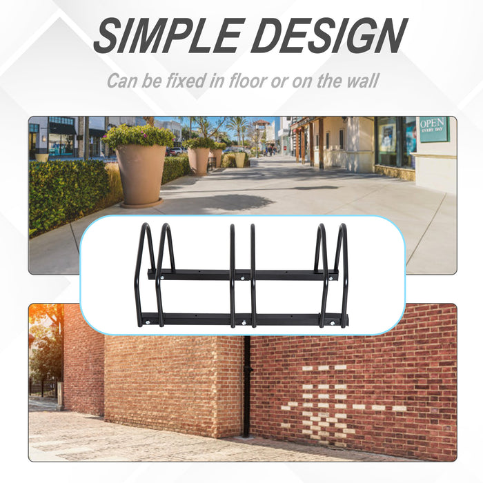 Bicycle Parking Stand - Secure Floor/Wall Mount Cycle Rack with Locking Feature, 76x33x27 Inches - Ideal for Organizing Garage Space & Protecting Bikes