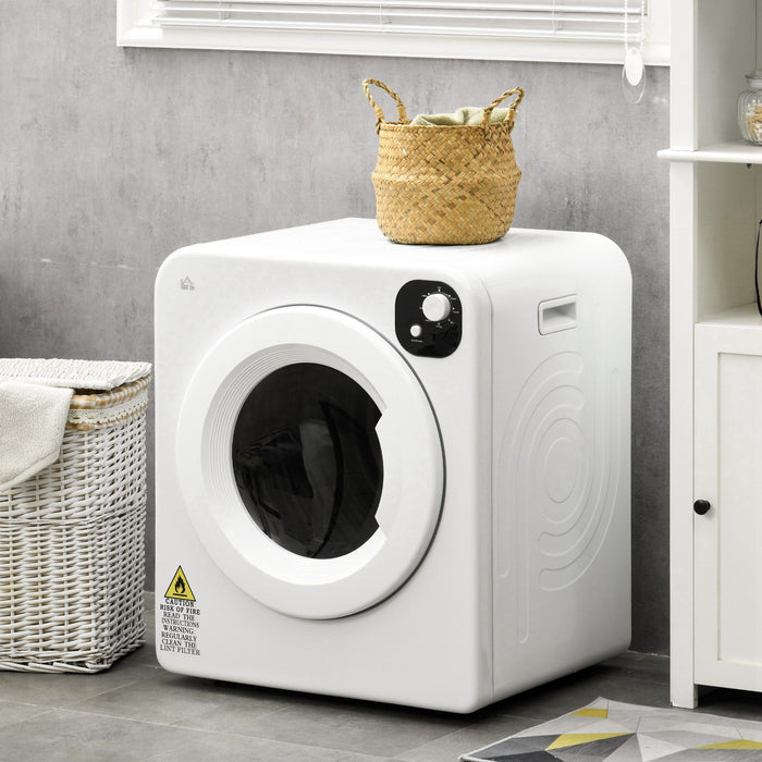 6kg Vented Tumble Dryer - Freestanding, Wall Mountable & Stackable with 7 Programs - Compact & Portable Laundry Solution for Homes and Apartments