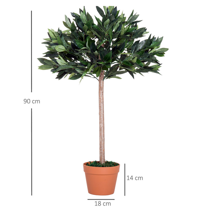 Artificial Olive Tree Duo - 3ft Lifelike Greenery, Indoor Home Office Decor, Comes in Vibrant Orange Pots - Elegant Faux Plant Set for Interior Design and Ambiance