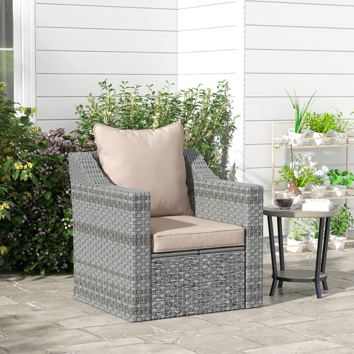 Beige Indoor/Outdoor Chair Cushion - 1-Piece Back and Seat Pillow for Patio Comfort - Perfect for Sprucing Up Garden Seating