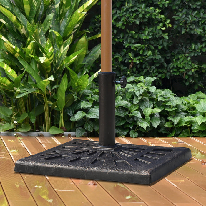 15kg Parasol Base - Square Colophony Garden Patio Umbrella Stand with Durable Bronze Pattern - Sunshade Support for Outdoor Spaces