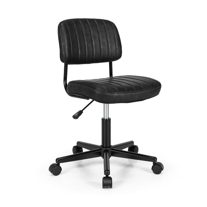 Adjustable Ergonomic Leisure Chair - PU Leather Black Design - Perfect for Comfort and Relaxation