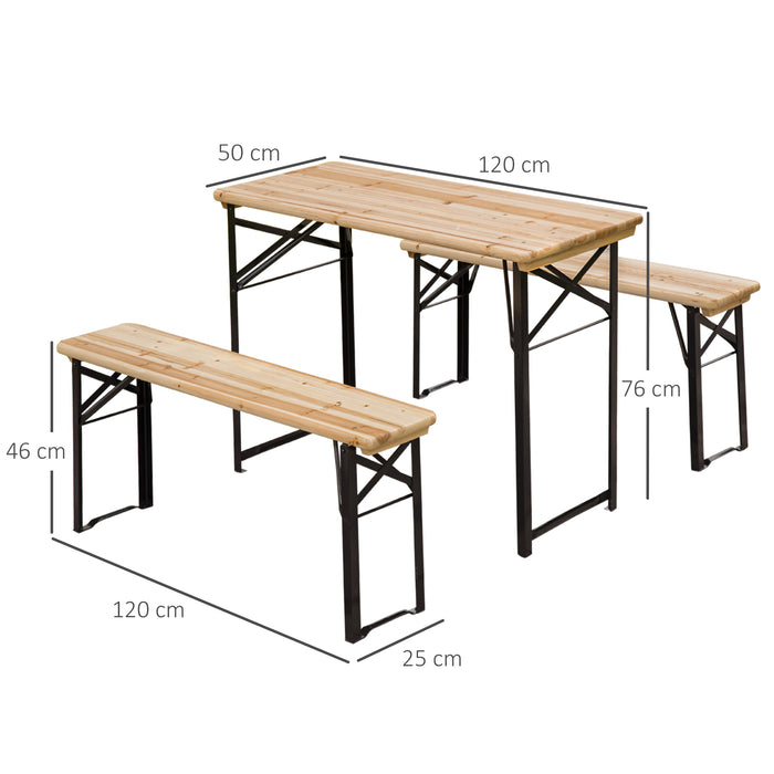 PicnicTime Deluxe Outdoor Wooden Table and Bench Combo - Portable Folding Picnic Set with Seating - Ideal for Family Gatherings, BBQs, and Park Outings