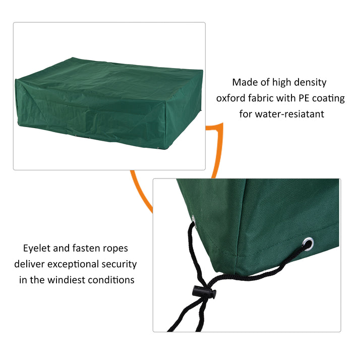 UV Rain Protective Cover for Rattan Furniture - Outdoor Garden Rectangular Table, Chair, and Sofa Shelter - Waterproof and Durable 222x155x67cm, Green