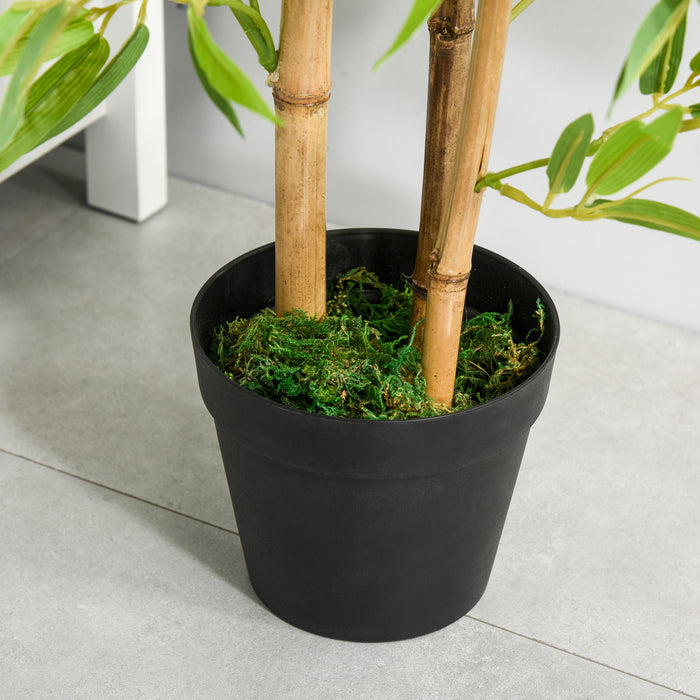 Artificial Bamboo Trees Duo - 120cm Tall Faux Plant Decoration with Nursery Pot - Enhances Indoor & Outdoor Spaces