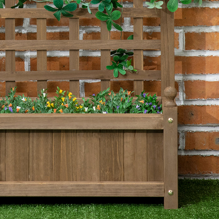 Wooden Garden Planter with Attached Trellis - Raised Bed for Climbing Plants & Flowers, Indoor/Outdoor Use - Ideal for Gardeners, Space-Efficient Gardening Solution