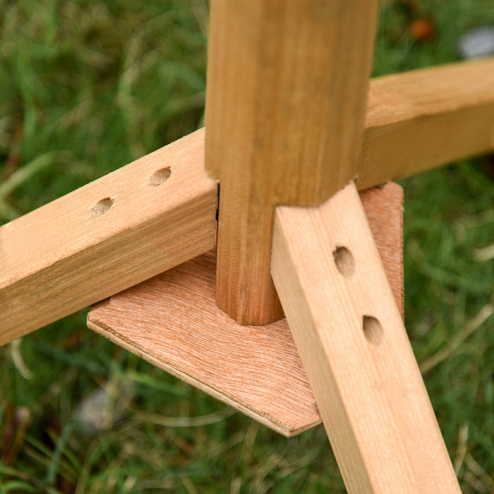 Freestanding Wooden Bird Feeder Table - Garden & Backyard Decor, Weather-Resistant Roof, Pre-cut 49x45x139cm - Perfect for Outdoor Bird Lovers and Nature Enthusiasts