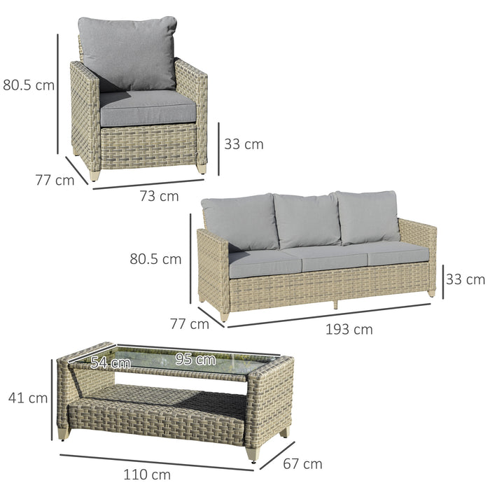 5-Seater Wicker Sofa Set - Outdoor PE Rattan Sectional with Aluminium Frame and Padded Cushions - Ideal for Patio Conversation and Entertainment