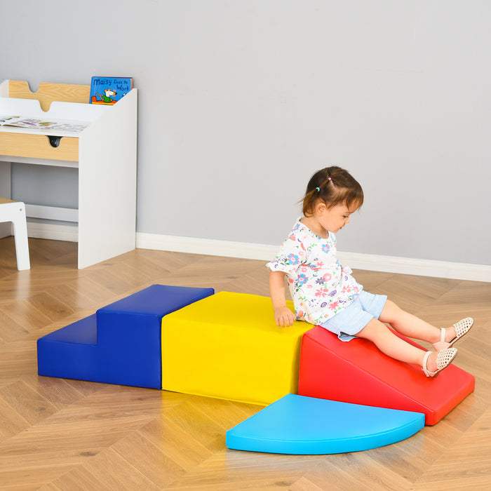 Soft Play 4-Piece Set - Climb & Crawl Foam Playset: Stairs and Ramp for Toddlers - Colorful, Educational Activities for Babies and Preschoolers