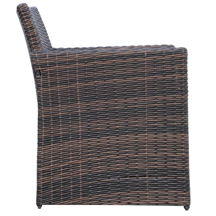 4-Seater Rattan Garden Sofa Set - Outdoor Patio Furniture with Wicker Weave 2-seater Bench, Chairs & Coffee Table - Ideal for Conservatory and Brown Patio Decor