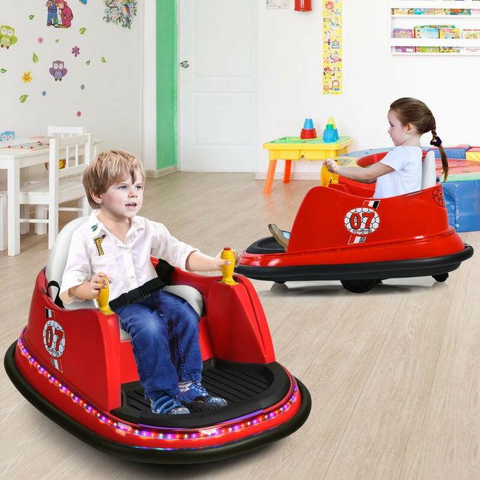 Child's Bumper Car Ride-On - Red Toy with Colorful Flashing Lights and Music - Fun Play for Boys and Girls