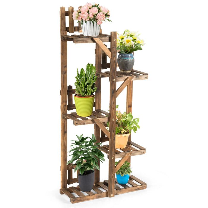 Wooden 5-Tier Plant Stand - Perfect for Living Room, Garden, Patio and Balcony Display - Ideal for Garden Lovers and Home Decor Enthusiasts